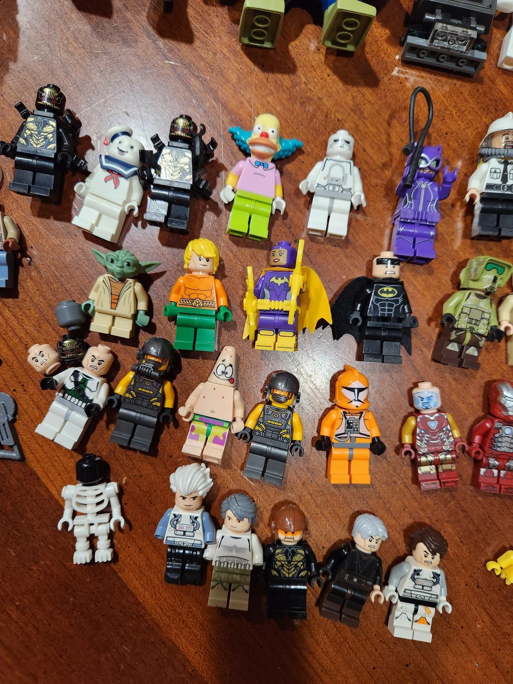 Lego Minifigure & Accessory Lot with Purple, Green, White, Black, Yellow Accents